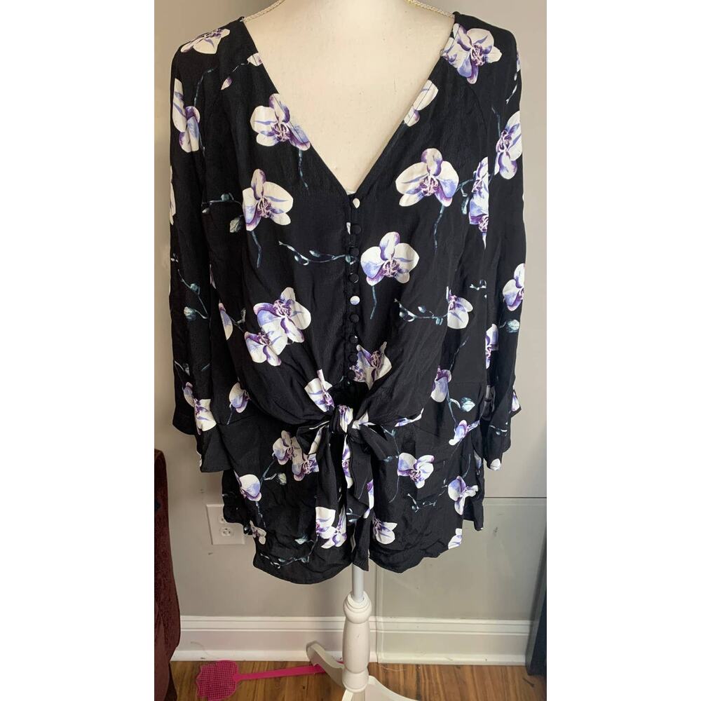 Black Floral blouse